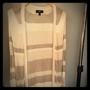 Long lightweight striped cardigan